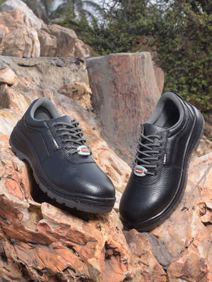 Liberty Steel Toe Leather Safety Shoe(Black, S1, Size 10)