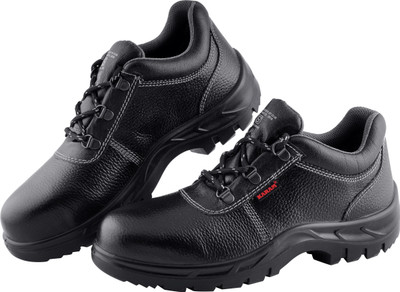 Karam Steel Toe Leather Safety Shoe(Black, S1, Size 11)