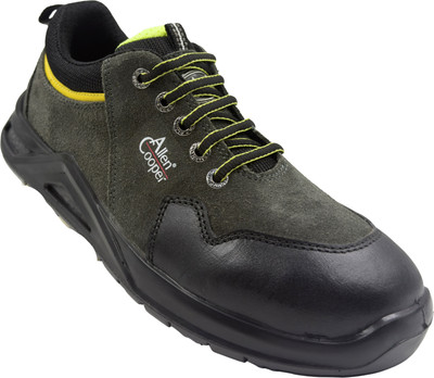 Allen Cooper Steel Toe Leather Safety Shoe(Olive, S2, Size 11)