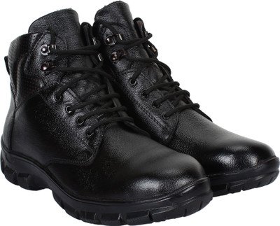 SeeandWear Steel Toe Genuine Leather Safety Shoe(Black, S1, Size 8)
