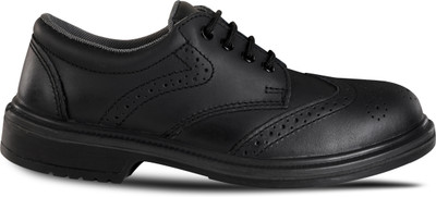Perf Steel Toe Grain Leather Safety Shoe(Black, S2, Size 5)