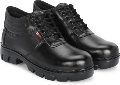 Joker Leather Safety Shoes Industrial Footwear Boots For Men(Black)