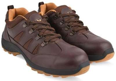HOUSE OF COMMON Steel Toe Artificial Leather Safety Shoe(Brown, SRB, Size 7)