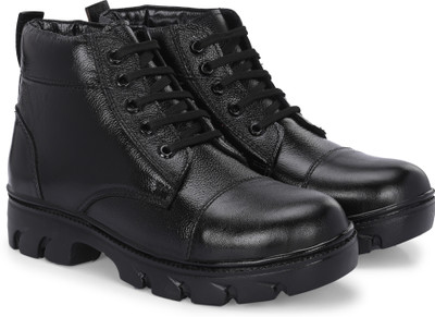 B-Fox Steel Toe Genuine Leather Safety Shoe(Black, S1, Size 10)