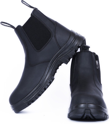 Coffer Safety Steel Toe Genuine Leather Safety Shoe(Black, S1, Size 7)