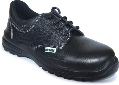 AJANTA Steel Toe Leather Safety Shoe(Black, S1, SRC, Size 8)