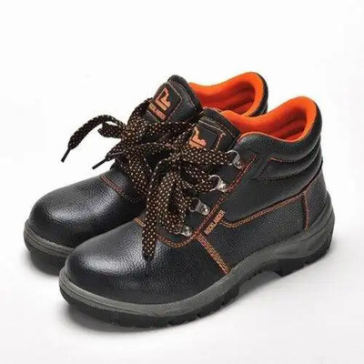 Signved Steel Toe Leather Safety Shoe(Black, S2, Size 8)