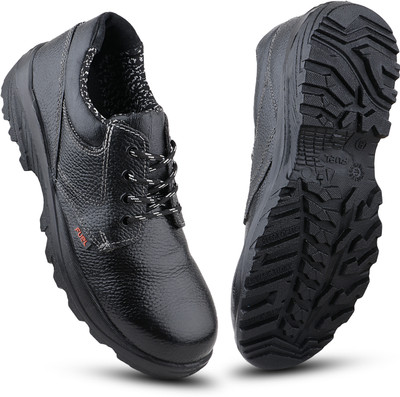 FUEL Steel Toe Grain Leather Safety Shoe(Black, S1, Size 8)