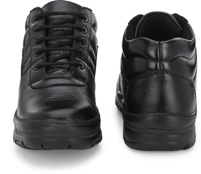 B-Fox Soft Toe Genuine Leather Safety Shoe(Black, S1, Size 10)