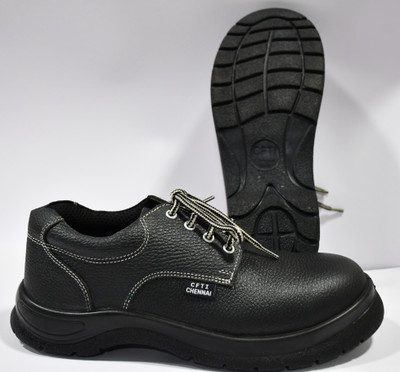 SAFE SQUARE Durable Safety Shoes Steel Toe Anti-Slip Lightweight Industrial Work Footwear Lace Up For Men(Black , 9)