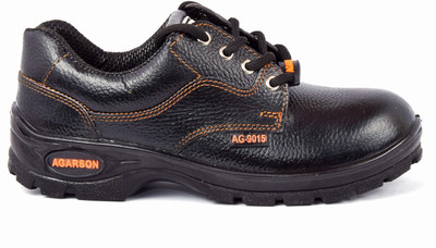Agarson Steel Toe Leather Safety Shoe(Black, S1, SB, Size 7)