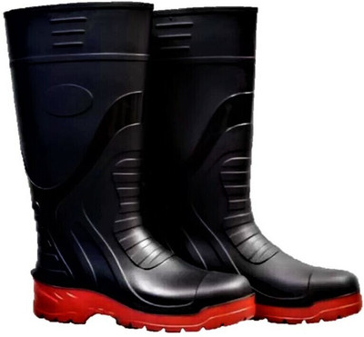 Handu Soft Toe PVC Safety Shoe(Black, Red, S1, Size 10)