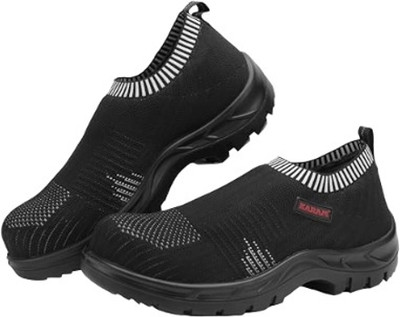 Karam Fiber Toe Leather Safety Shoe(Black, S1, Size 7)
