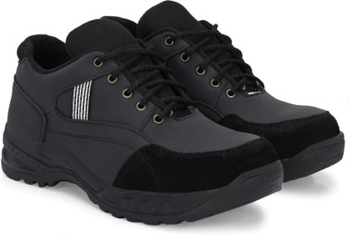 Ozarro Steel Toe Genuine Leather Safety Shoe(Black, S1, Size 9)