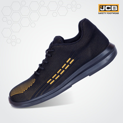JCB Steel Toe Textile Safety Shoe(Black, S1, Size 7)