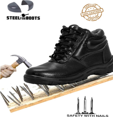 UNITED COOPER Steel Toe Leather Safety Shoe(Black, S1, Size 11)