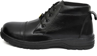 kay1steel Steel Toe Genuine Leather Safety Shoe(Black, S1, S1P, Size 8)