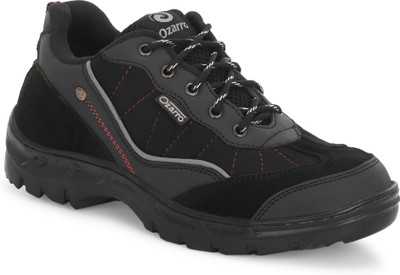 Ozarro Steel Toe Genuine Leather Safety Shoe(Black, S1, Size 6)