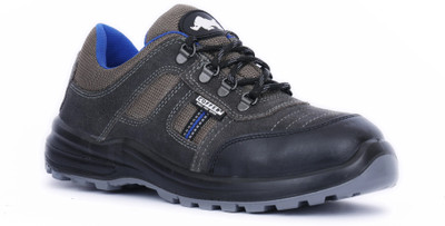 Coffer Safety Steel Toe Suede Safety Shoe(Grey, S1, Size 9)