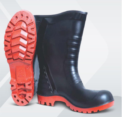 Handu Soft Toe Rubber Safety Shoe(Red, Black, S1, Size 9)
