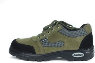 Blackburn Fiber Toe Suede Safety Shoe(Green, SB, Size 6)