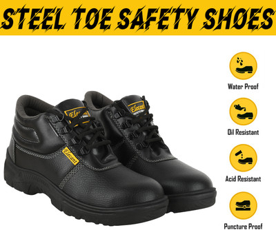 Elecant Steel Toe PVC Safety Shoe(Black, S1, Size 7)