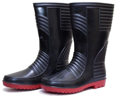 gumboots Soft Toe Rubber Safety Shoe(Black, S1, Size 8)