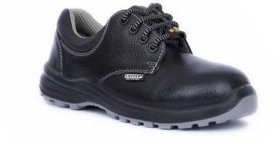 Coffer Safety Composite Toe Leather Safety Shoe(Black, S1, Size 12)