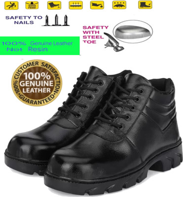 UNITED COOPER Steel Toe Leather Safety Shoe(Black, S1, Size 8)