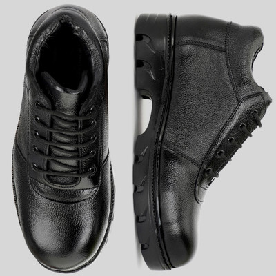 BTOM Steel Toe Leather Safety Shoe(Black, S1, Size 8)