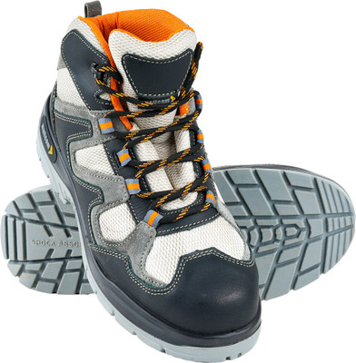 Mallcom Steel Toe Nubuck Leather Safety Shoe(Black, White, S1, Size 4)