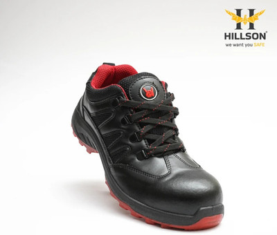 Hillson Steel Toe Leather Safety Shoe(Red, S1, Size 6)