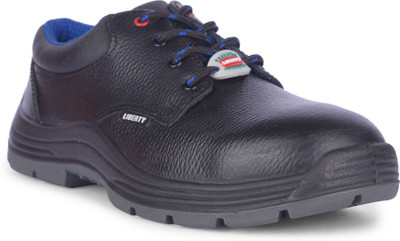 Liberty Steel Toe Genuine Leather Safety Shoe(Black, S1, Size 10)