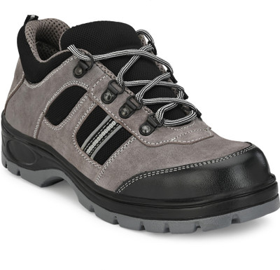 Ozarro Steel Toe Suede Safety Shoe(Grey, S1, Size 7)