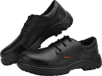 Karam Steel Toe Leather Safety Shoe(Black, S1, Size 8)