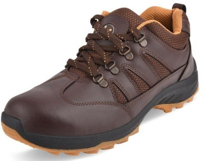 HOUSE OF COMMON Steel Toe Synthetic Leather Safety Shoe(Brown, SRA, Size 10)