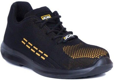 JCB Steel Toe Textile Safety Shoe(Black, S1, Size 7)