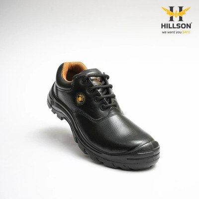 Hillson Steel Toe Leather Safety Shoe(Black, S1, Size 8)