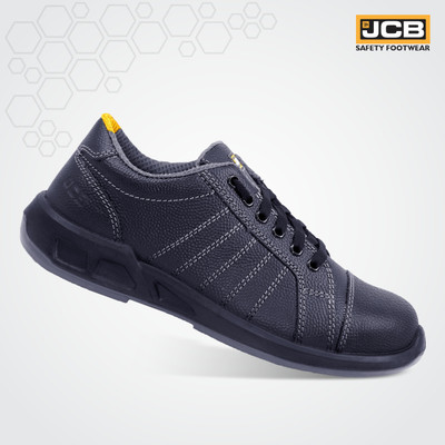 JCB Steel Toe Genuine Leather Safety Shoe(Black, S1, Size 7)