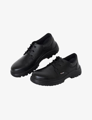 Frontier Steel Toe Genuine Leather Safety Shoe(Black, S1, Size 10)