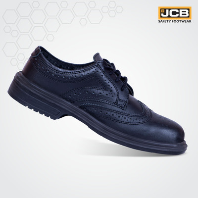 JCB Steel Toe Genuine Leather Safety Shoe(Black, S1, Size 9)