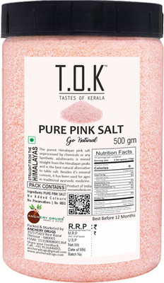 TOK (Tastes Of Kerala) Pure Pink Salt from Himalayas, Rock Salt, Sendha Namak, Sendha Mithu, Induppu Himalayan Pink Salt(500 g)