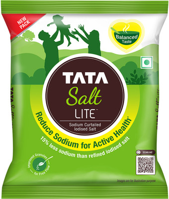 Tata Salt Lite Namak, 15% Low Sodium, Reduce Sodium for Active Health Iodized Salt(1 kg)