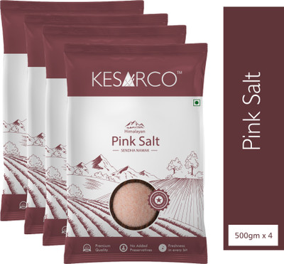 KESARCO Pink Salt, Rich in Iron, Potassium and Calcium,2kg Himalayan Pink Salt(2 kg, Pack of 2)