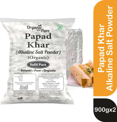 Organic and Pure Papad Khar Powder Sajji Khar Alkaline Salt Sajjige Papadio Karo Baking Soda Ref Pickling Salt(1800 g)