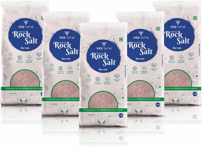 VED TATVA Himalayan rock salt (Sendha Namak) pack of 5 Rock Salt(5000 g, Pack of 5)