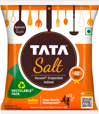 Tata SaltFree Flowing and Iodised Namak Iodized Salt(970 g)
