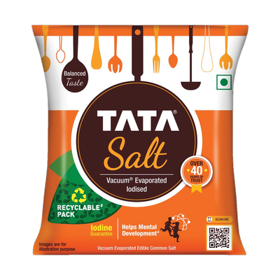 Tata Salt Free Flowing and Iodised Namak, Vacuum Evaporated Iodized Salt(1 kg)