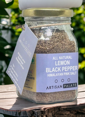 Artisan Palate All Natural Lemon Black Pepper Himalayan Pink Salt Flavored Salt(150 g)
