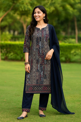 Hasan Outfit Collections Printed Kurta, Trouser/Pant & Dupatta Set